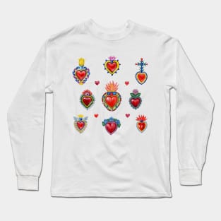 Mexican Sacred Hearts Long Sleeve T-Shirt